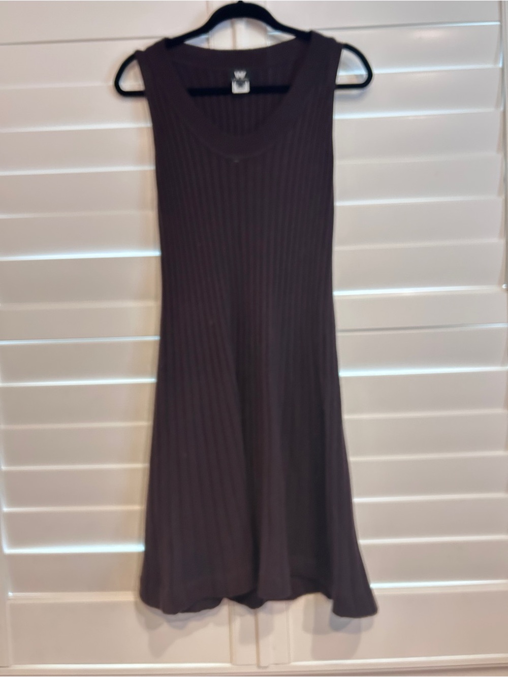 W by Worth Ribbed Sleeveless Sweater Dress in Eggplant Size Medium